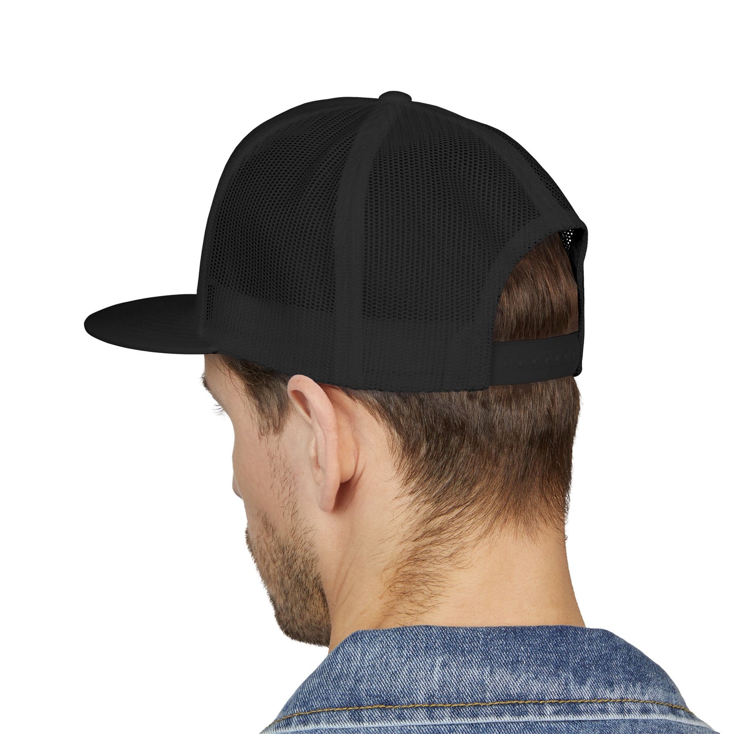 Ouss Power Baby Trucker Cap — Gold Script Logo 5-Panel Mesh Hat