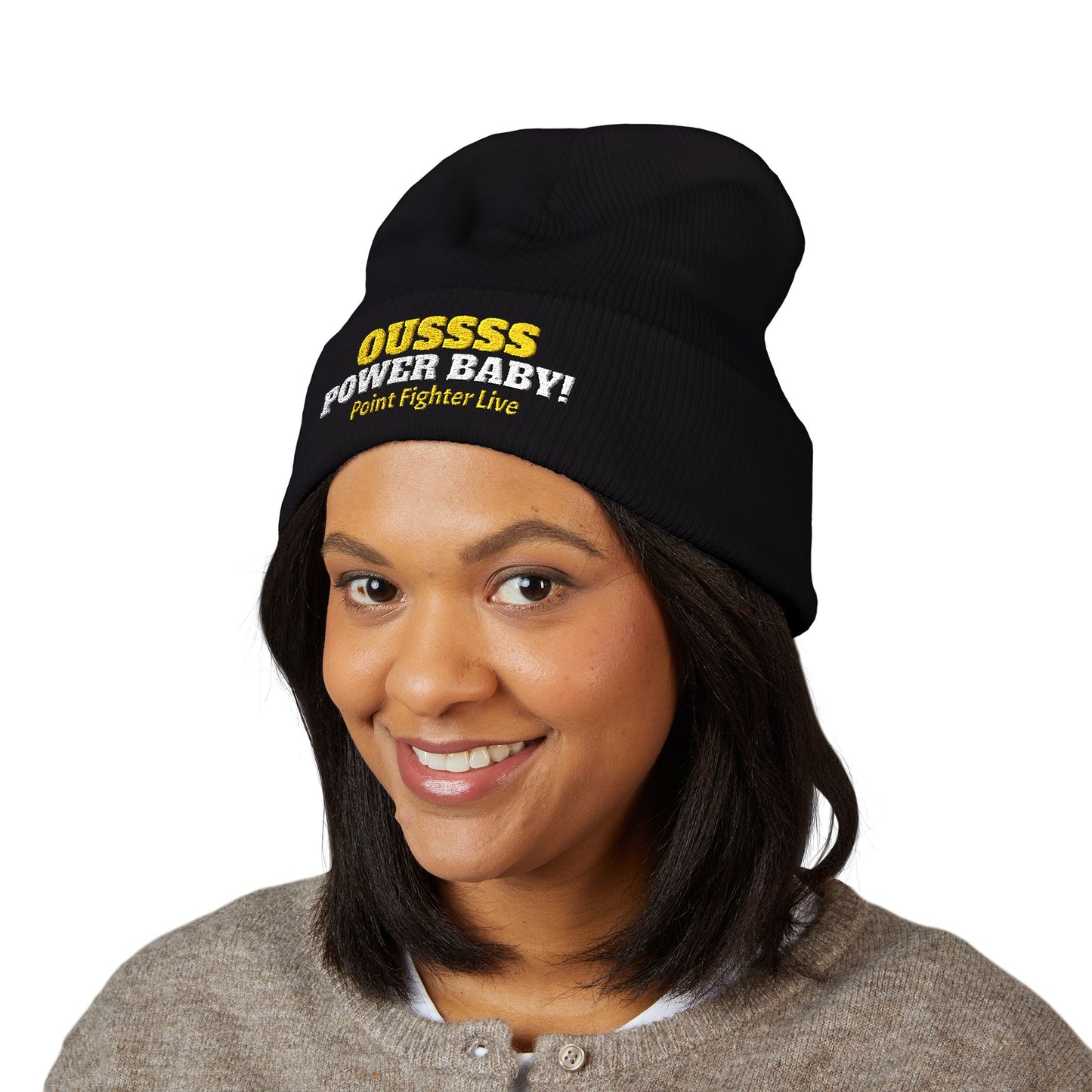Ousss Power Baby Point Fighter Live Classic Cuffed Beanie (Embroidery)
