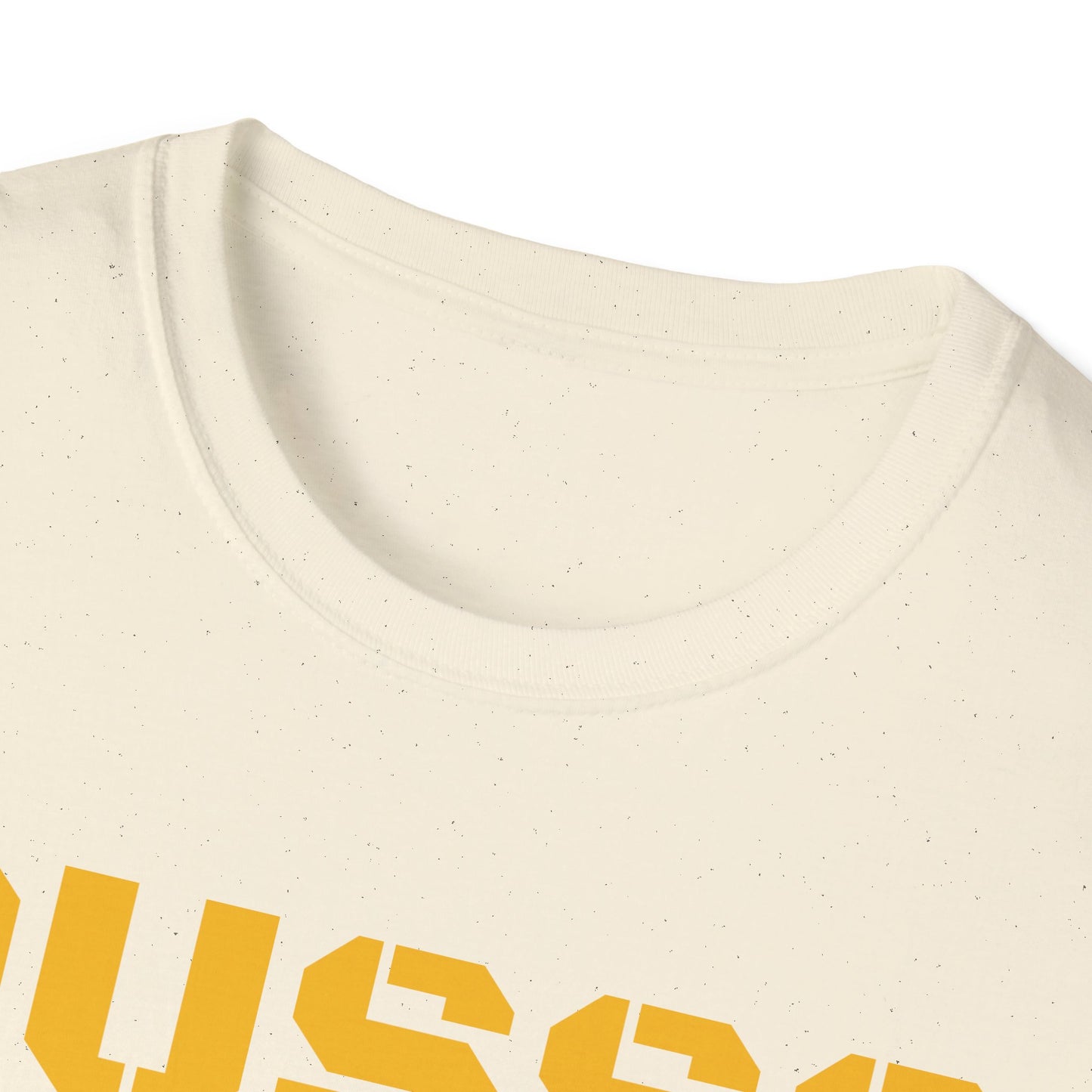 Ousss Power Baby! Yellow Screen Graphic T-Shirt — Retro Bold Typography Tee