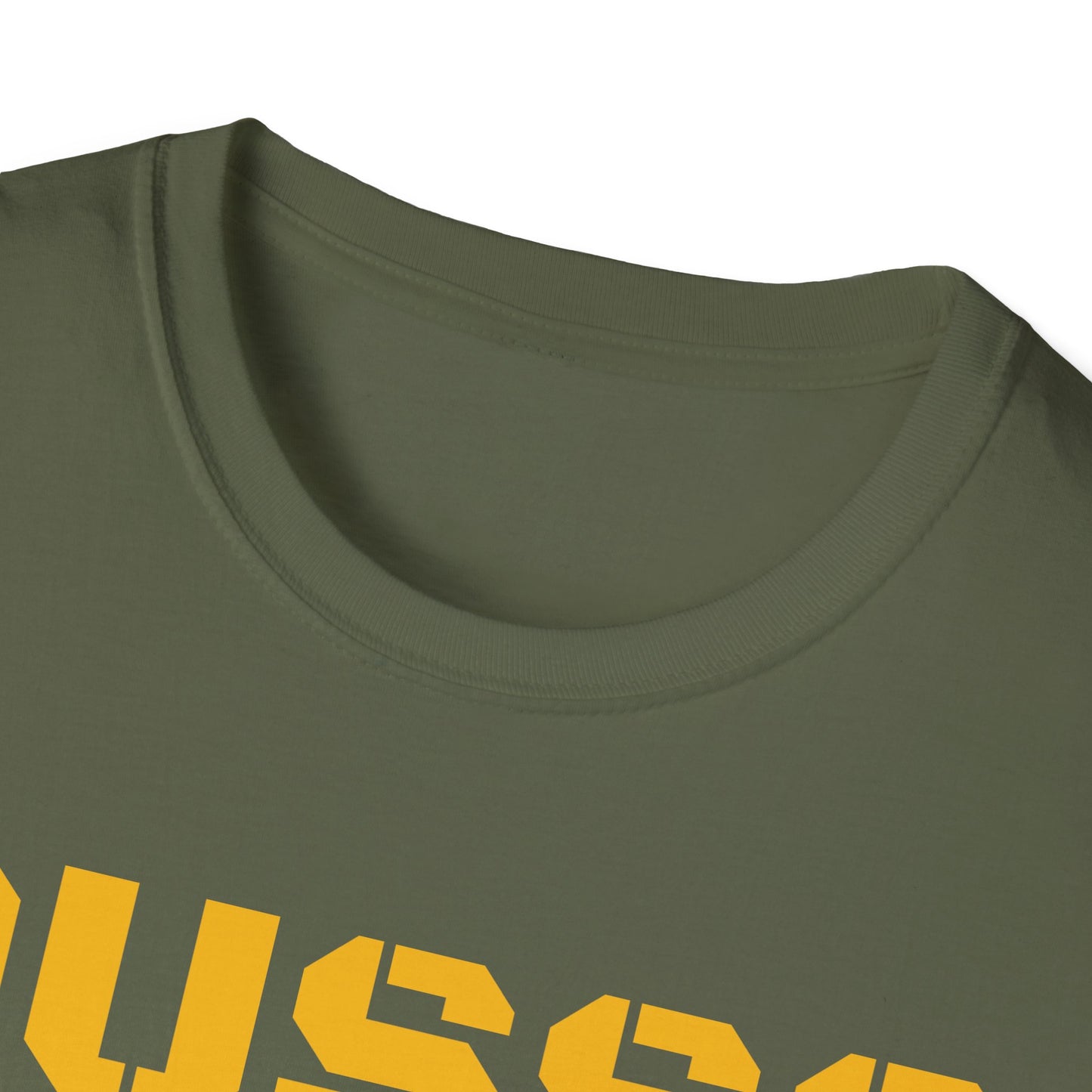 Ousss Power Baby! Yellow Screen Graphic T-Shirt — Retro Bold Typography Tee