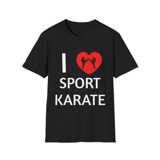 I Love Sport Karate T-Shirt — Heart Martial Arts Tee for Karate Fans