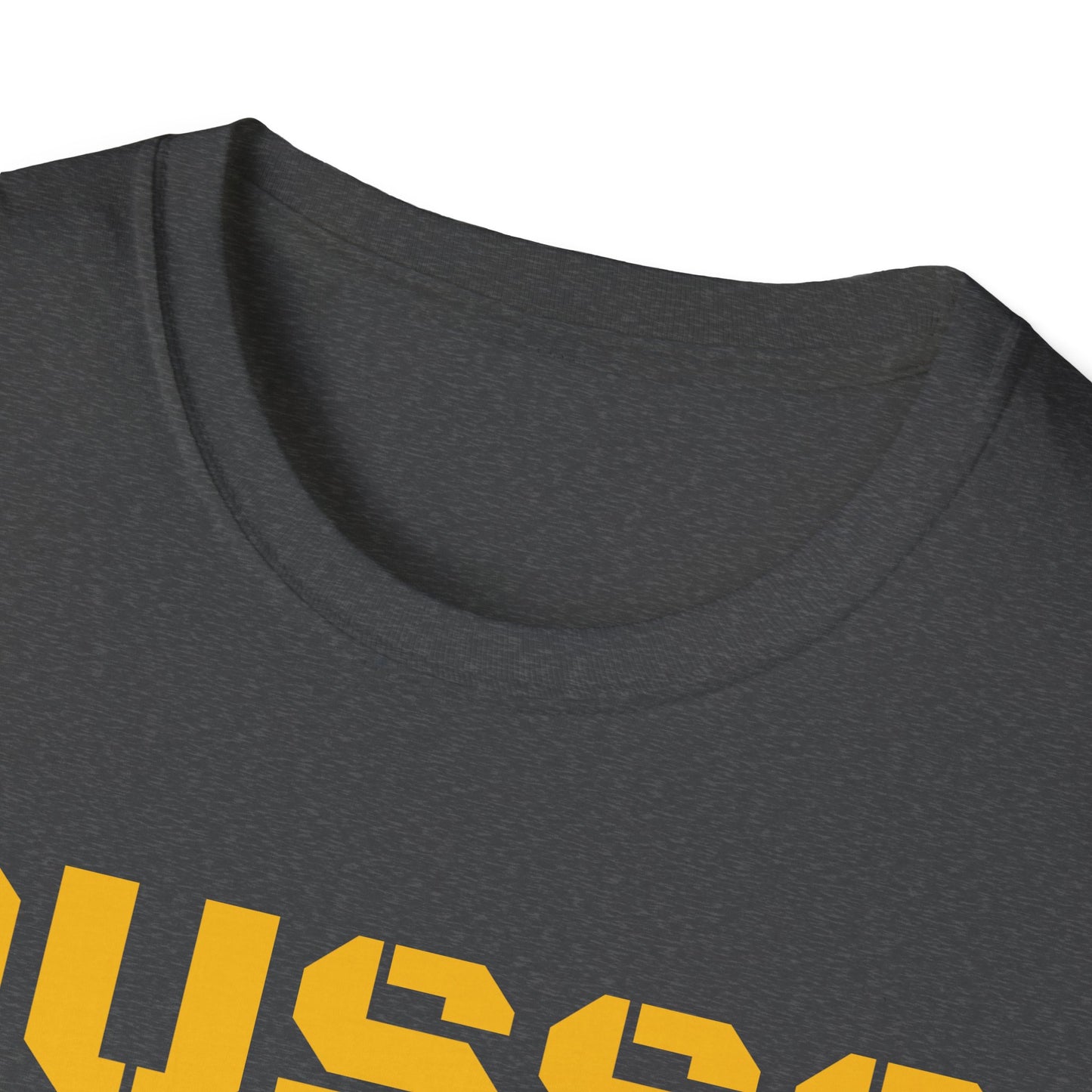 Ousss Power Baby! Yellow Screen Graphic T-Shirt — Retro Bold Typography Tee